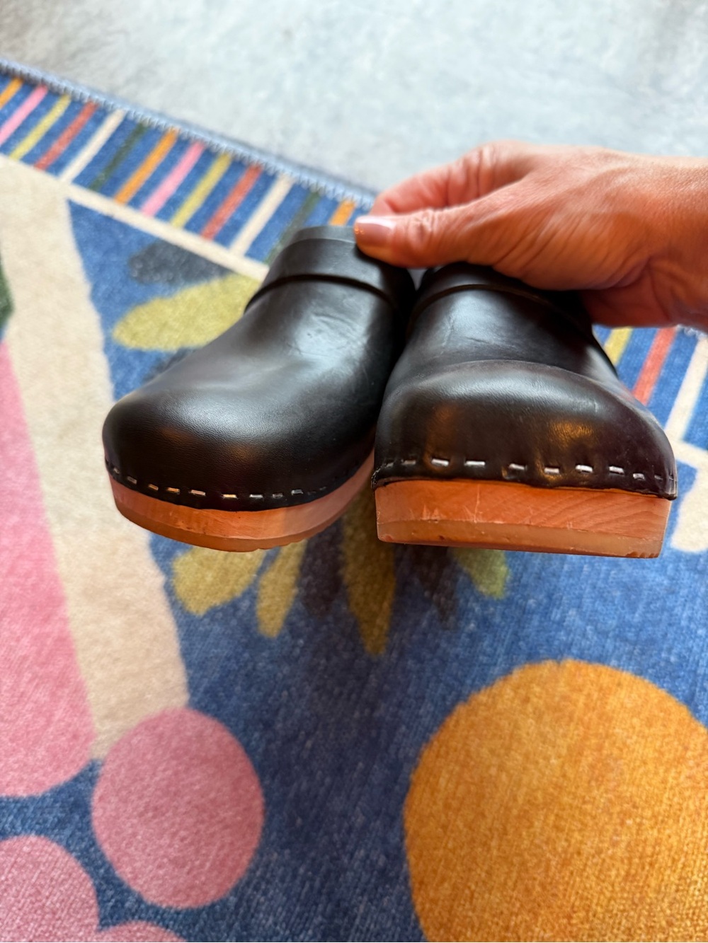 Swedish Hasbeens “Husband” Clogs with Wooden Soles - Picture 8 of 13